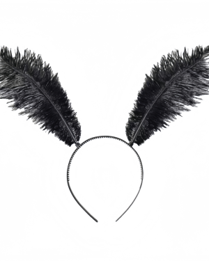 Black Feather Headband For Moth Wings Costume