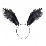 Black Feather Headband For Moth Wings Costume