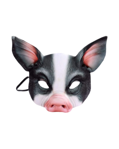 Half Face Animal Pig Mask For Halloween Costume Props