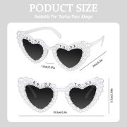 Bride Sunglasses for Bachelorette White Heart Glasses