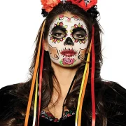 Day of the Dead Skull Hairband-Red