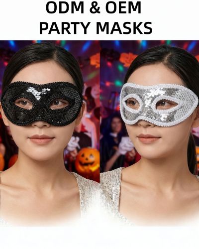 Silver Sequin Mask for Christmas & Halloween Party