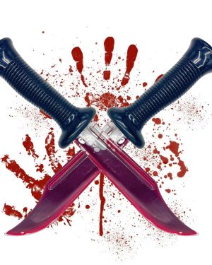 Fake Bleeding Blood Knife Halloween Bloody Cleaver Prop