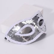 Silver Sequin Mask for Christmas & Halloween Party