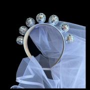 Bachelorette Party Disco Ball Bridal Veil Headband