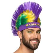 Mardi Gras Mohawk Headband Wig for Events Cheering