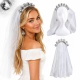 Bachelorette Party Disco Ball Bridal Veil Headband