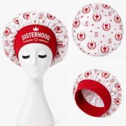 Greek Life Inspired Satin Hair Bonnet Red White Sleep Cap