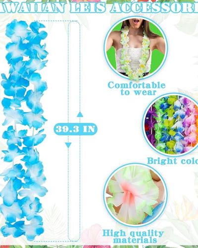 Hawaiian Leis Bulk Luau Party Silk Flower Necklace