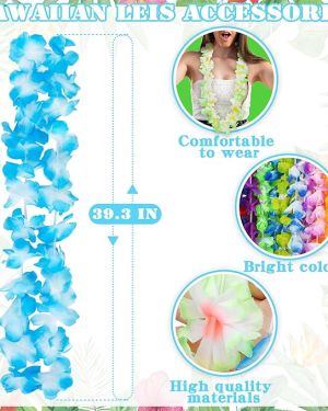 Hawaiian Leis Bulk Luau Party Silk Flower Necklace