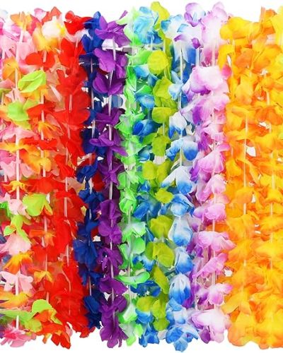 Hawaiian Leis Bulk Luau Party Silk Flower Necklace