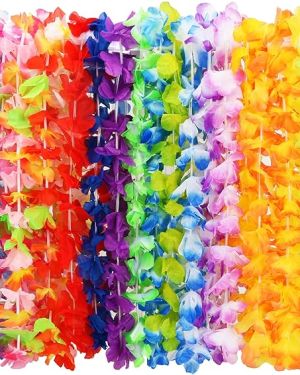 Hawaiian Leis Bulk Luau Party Silk Flower Necklace