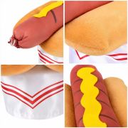Plush Hot Dog Hat Funny Food Costume Hat for BBQ Party Festival Carnival