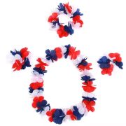 Flower Leis Hawaii Necklace and Headband Set for Soccer Fans Supporter
