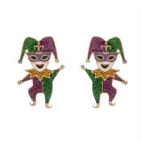 Mardi Gras Statement Stud Earrings Women Alligator Lobster Jester Festival Jewelry Party Celebration