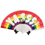 Large Rainbow Hand Fan Pride Month Folding Fan for Festivals Raves