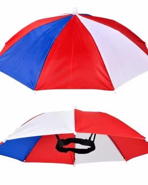 Red White Blue Umbrella Hat Patriotic Party Cap for Independence Day Events