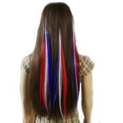 Patriotic Party Hair Wig Extensions Hair Clip for France Football Fans