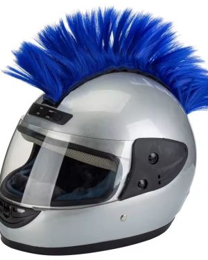Punk Helmet Mohawk Wigs Skinhead Patches Hairpiece for Motorcycle Cycling Scooters Polo Ski Snowboard