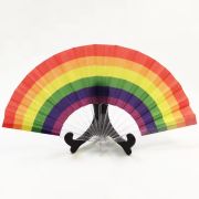 Large Rainbow Hand Fan Pride Month Folding Fan for Festivals Raves