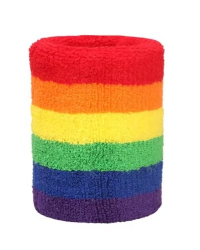Custom Logo Tennis Gym Wristbands Pride Rainbow Wrist Sweatband