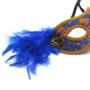 Halloween & Christmas Men & Women Masquerade Ball Mask w Feathers