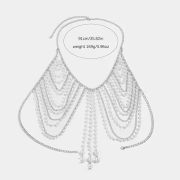 Faux Pearl & Silver Chain Halter Body Chain – Sexy Layered Tassel Bikini Top Chain for Women Beach Party Jewelry