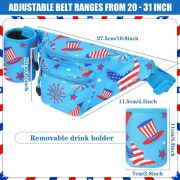 America Flag Fanny Running Belt Waist Pack with Drink Holder
