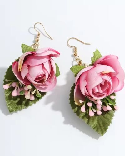 Hawaiian Cute Bohemian Earring Fabric Flower Pendant Earrings