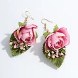 Hawaiian Cute Bohemian Earring Fabric Flower Earrings Pendientes Con Flores