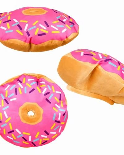 Funny Donut Shape Plush Hat for Festival and Event Supplies