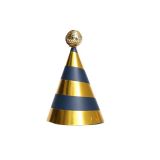 Happy New Year & Birthday Gold Foil Party Hat with Pom Poms Paper Hats Decoration for Festive Party