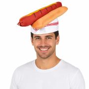 Plush Hot Dog Hat Funny Food Costume Hat for BBQ Party Festival Carnival