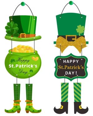 St. Patrick’s Day Hanging Door Decor Leprechaun Wall Sign Irish Holiday Decorations