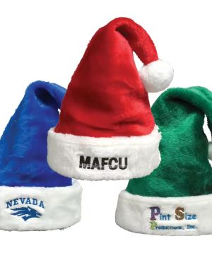 Personalized Plush Santa Hat Corporate Christmas Promotional Hats Gift
