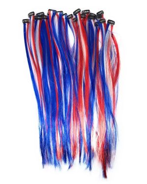 Patriotic Party Hair Wig Extensions Hair Clip for France Football Fans