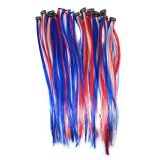 Patriotic Party Hair Wig Extensions Hair Clip for France Football Fans