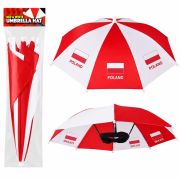 Red White Umbrella Hat with Adjustable Head Strap for Festival Party Sports Fan Events