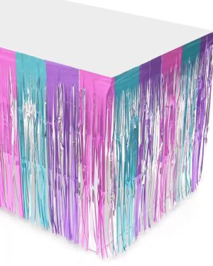 Metallic Fringe Table Skirts Carnival Party Table Skirt Table Decoration