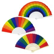 Large Rainbow Hand Fan Pride Month Folding Fan for Festivals Raves