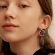Valentine’s Day Retro Double Heart Dangle Earrings Party Gift Accessories