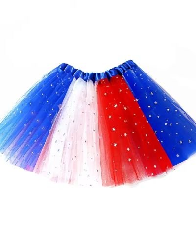 4th of July Independence Day Ballet Skirt Tutu Skirt Sparkly Layered Tulle Tutus