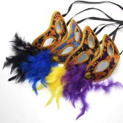 Halloween & Christmas Men & Women Masquerade Ball Mask w Feathers