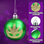 Mardi Gras Ball Ornaments Purple Green Gold Hanging Tree Decorations