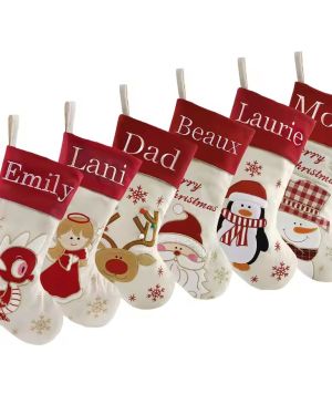 Personalized Christmas Stocking With Embroidered Name