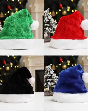 Personalized Plush Santa Hat Corporate Christmas Promotional Hats Gift