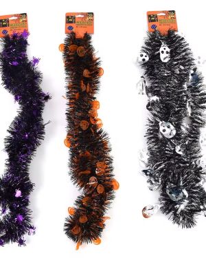 Halloween Tinsel Garland Orange Pumpkin Garland Hanging