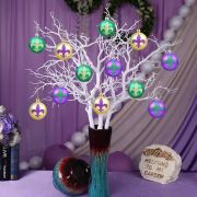 Mardi Gras Ball Ornaments Purple Green Gold Hanging Tree Decorations