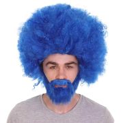 Funny Afro Wig with Beard 70s Disco Hippie Costume Wig Halloween Cosplay Party Accessories