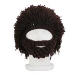 Wig Beard Woolen Hat Winter Warm Outdoor Cap Adult Funny Creative Ski Cap Funny Knit Beanie with Dreadlocks Rasta Hat
